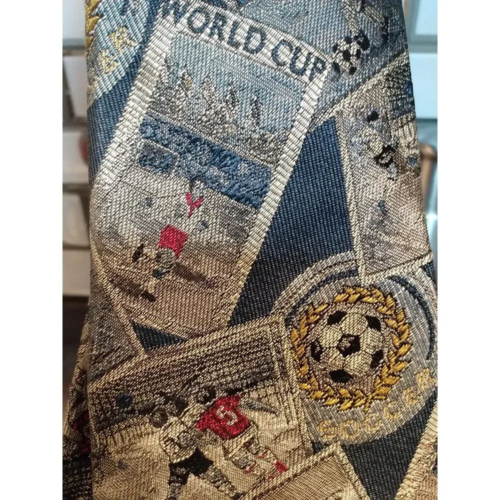 Jay Jacobs Men Silk World Cup Sports‎ Soccer Necktie